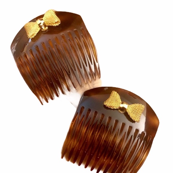 Vintage Accessories - 💫sold💫 French Hair Combs, Vintage Bow Hair Combs